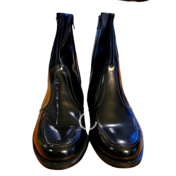 NEW STAFFORD MENS BLACK  LEATHER  ANKLE BOOT,  NWOT SIZE 11, - Picture 4 of 6